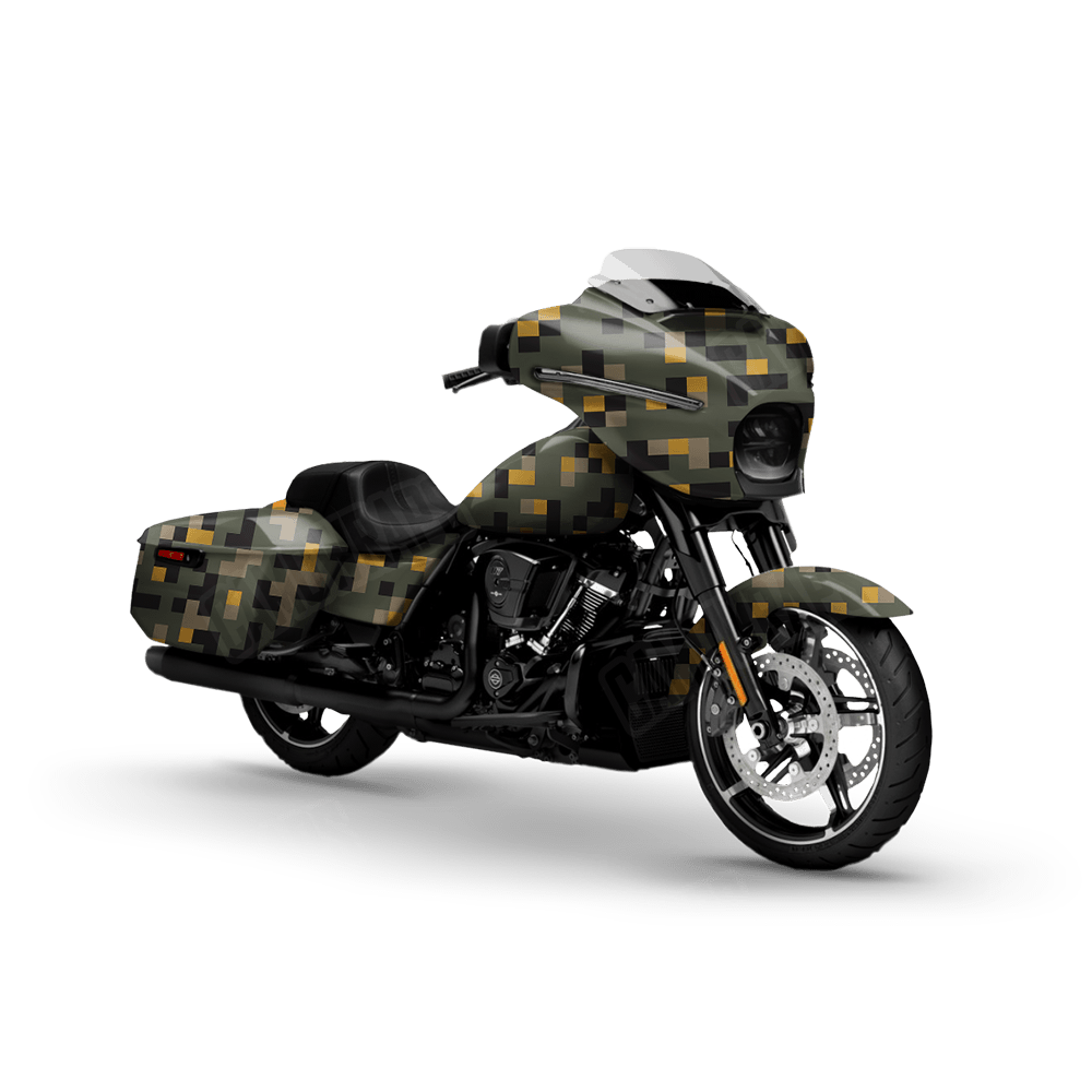 Pixel Militant Yellow Motorcycle Wraps
