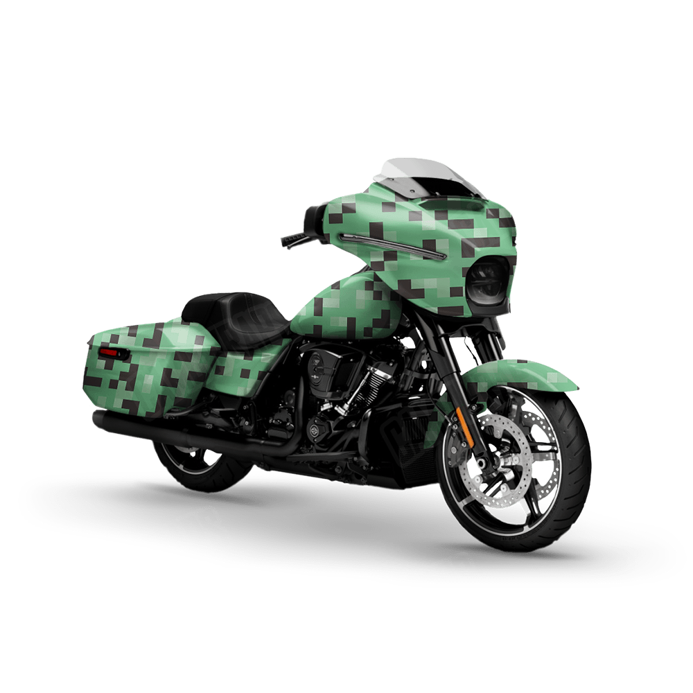 Pixel Mint Chocolate Chip Motorcycle Wraps