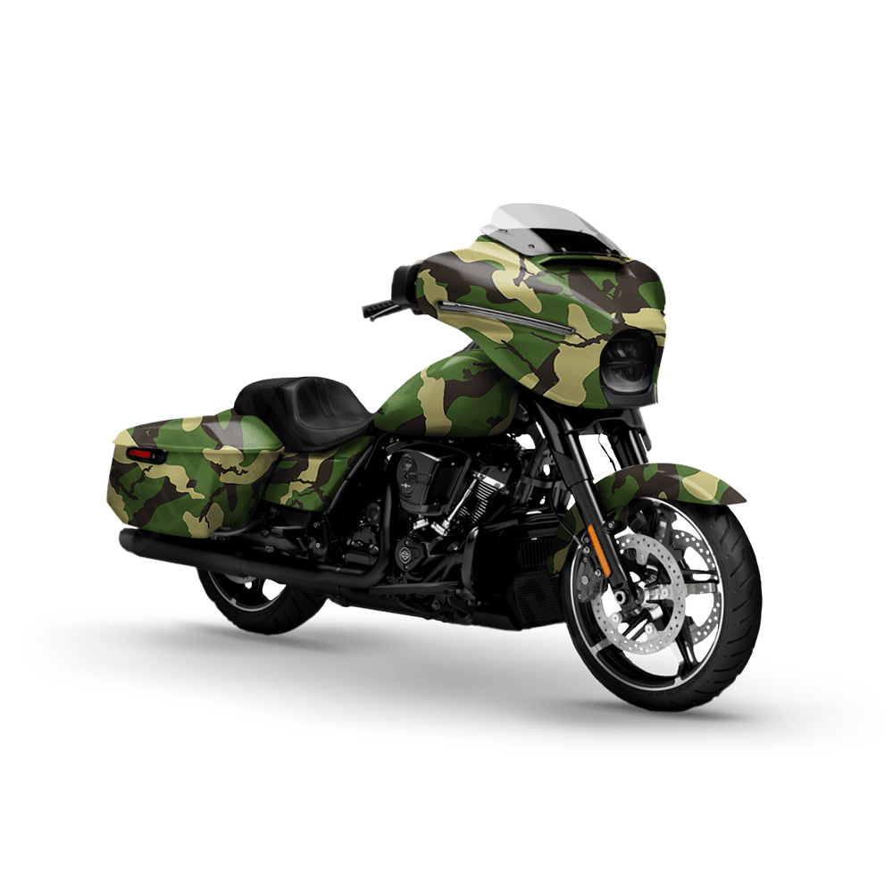 Large Ragged Jungle Motorcycle Camo Vinyl Wrap