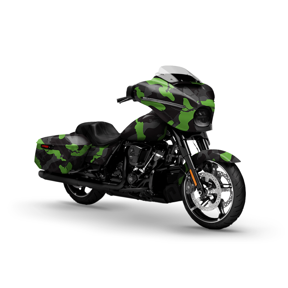 Large Ragged Metro Green Motorcycle Camo Vinyl Wrap