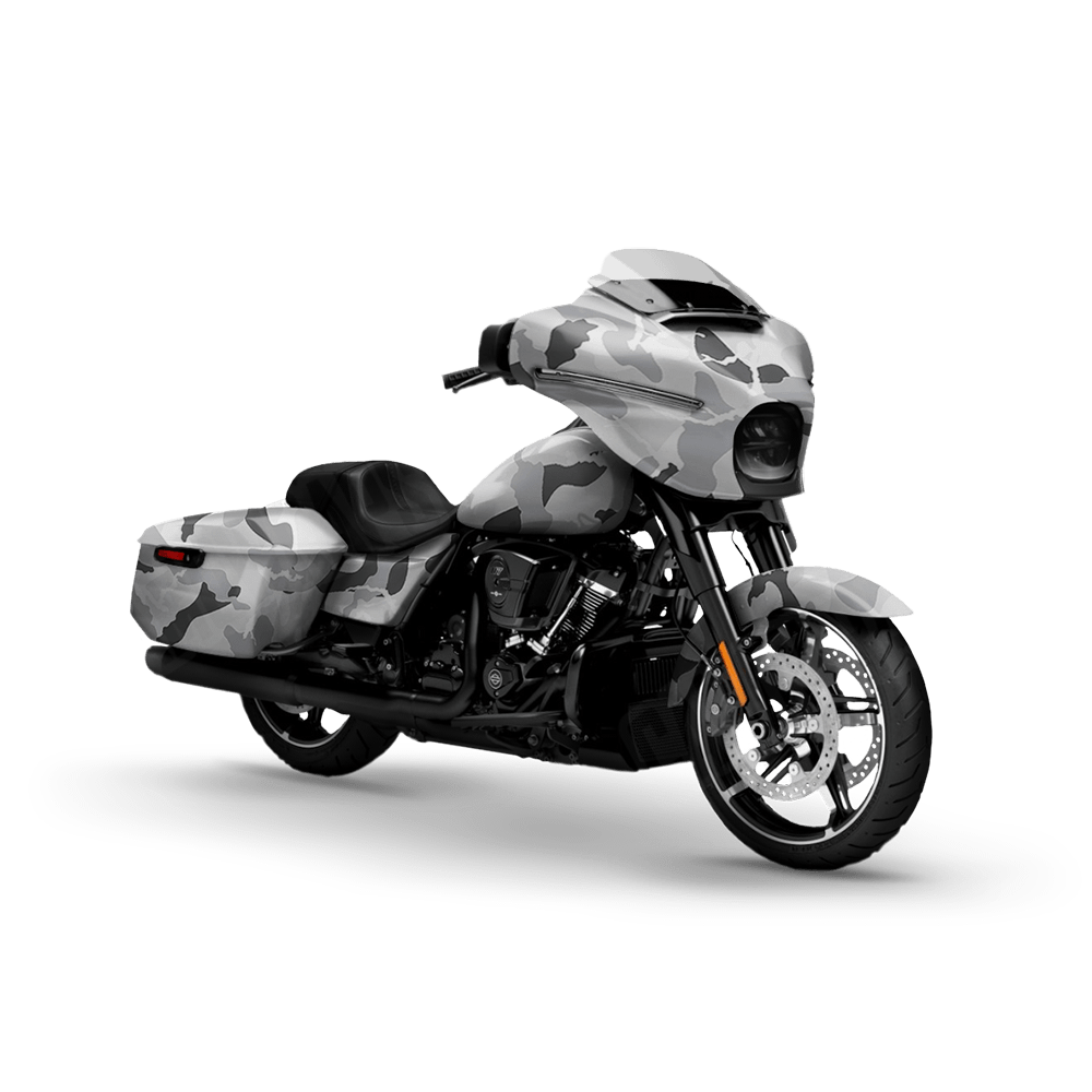 Large Ragged Snow Motorcycle Camo Vinyl Wrap