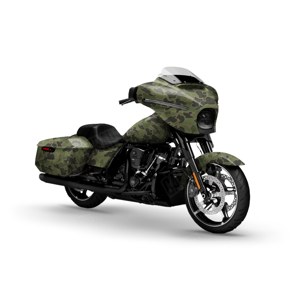 Old School Duck Army Green Motorcycle Wraps