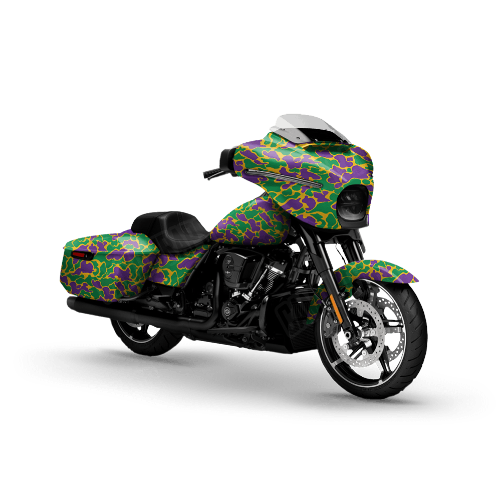 Old School Duck Mardi Gras Motorcycle Wraps