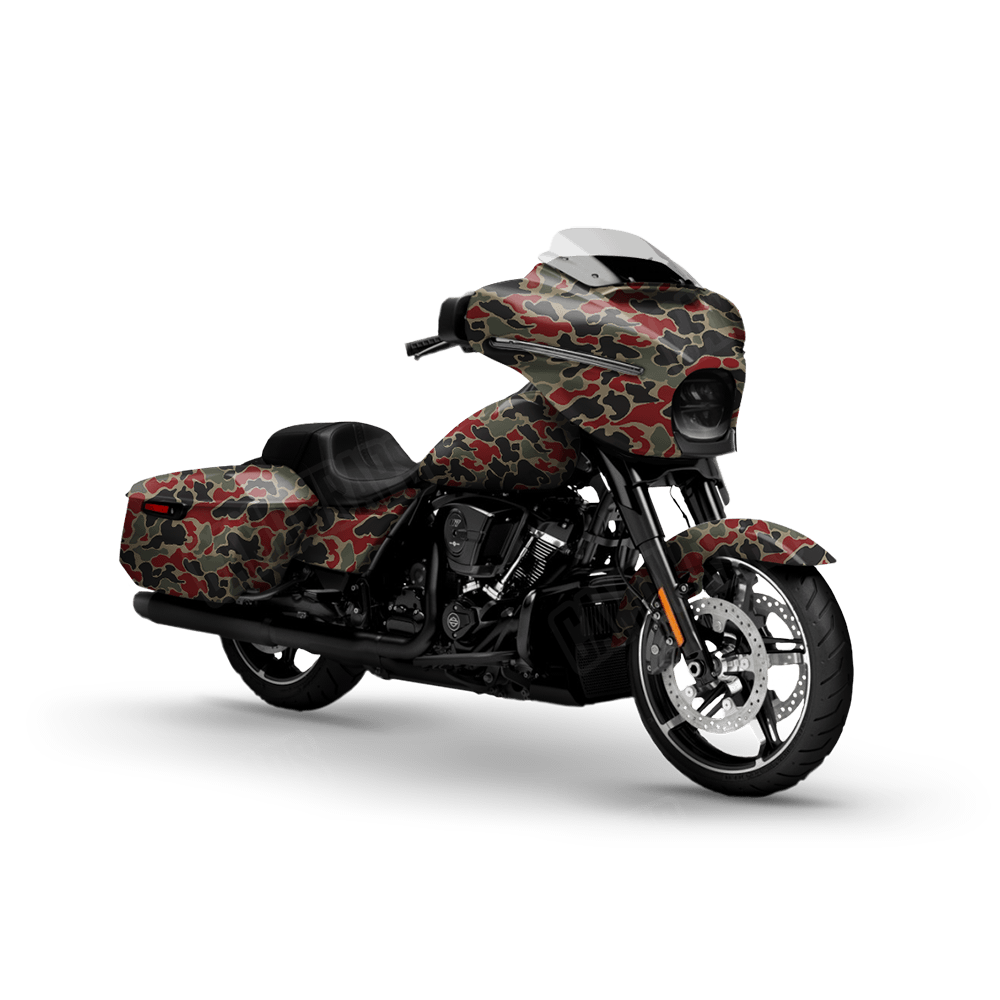 Old School Duck Militant Red Motorcycle Wraps