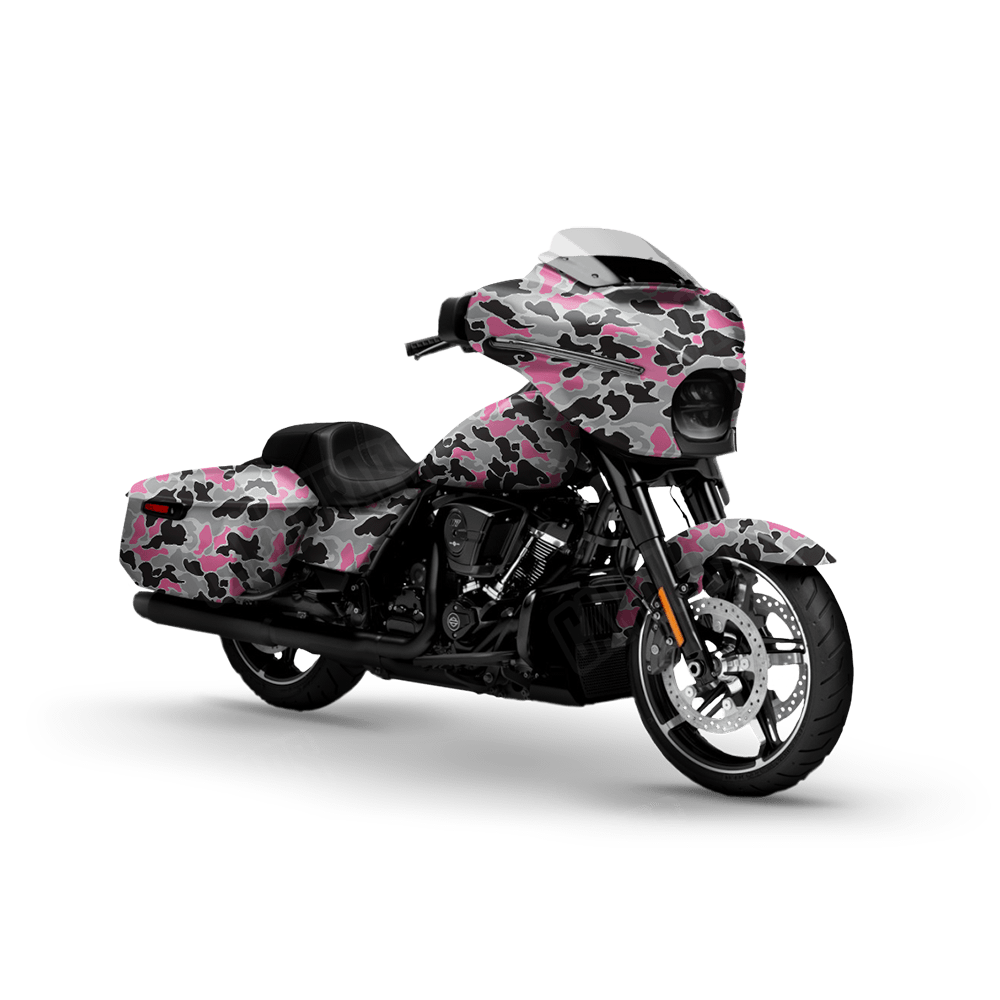 Old School Duck Pink Tiger Motorcycle Wraps