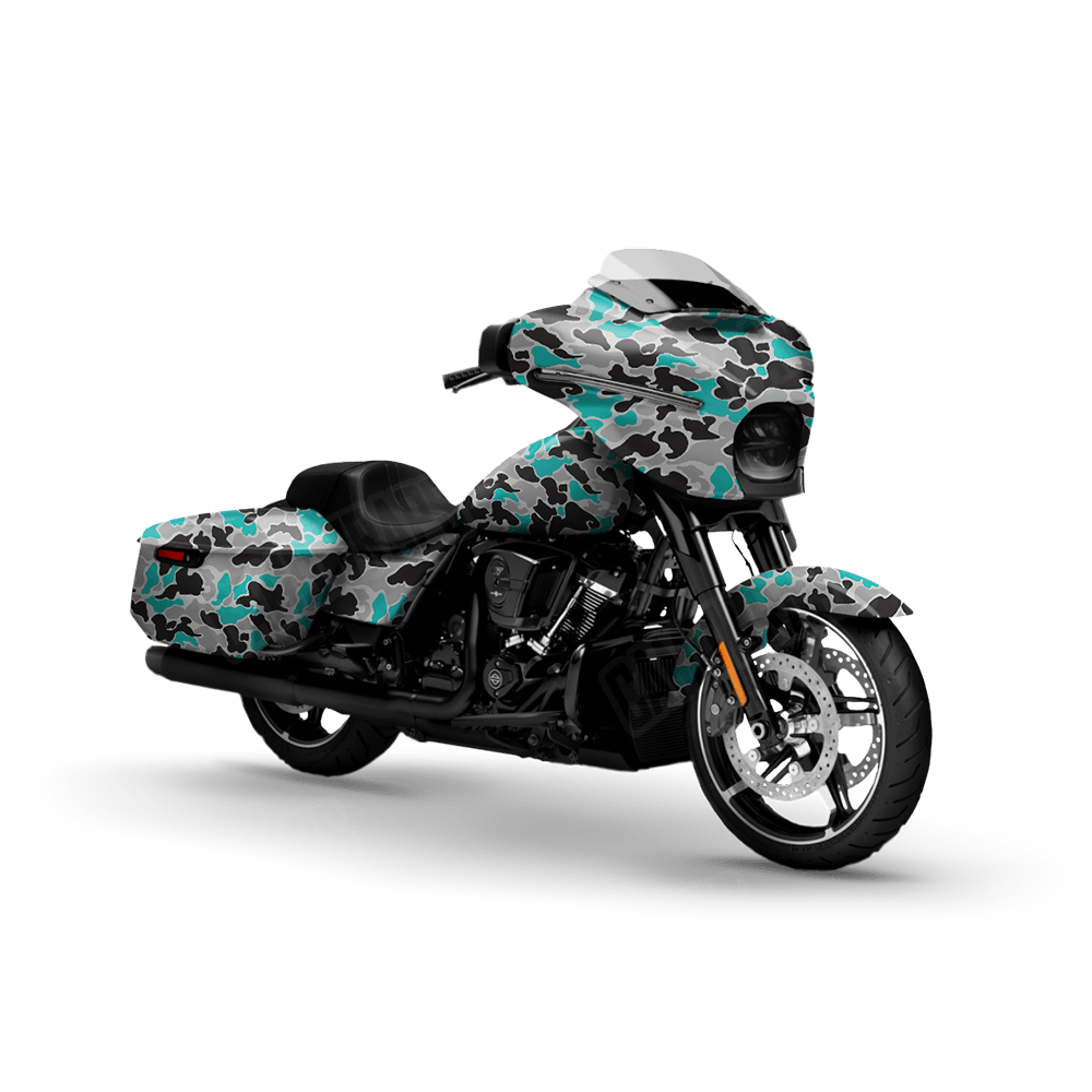 Old School Duck Tiffany Blue Tiger Motorcycle Wraps