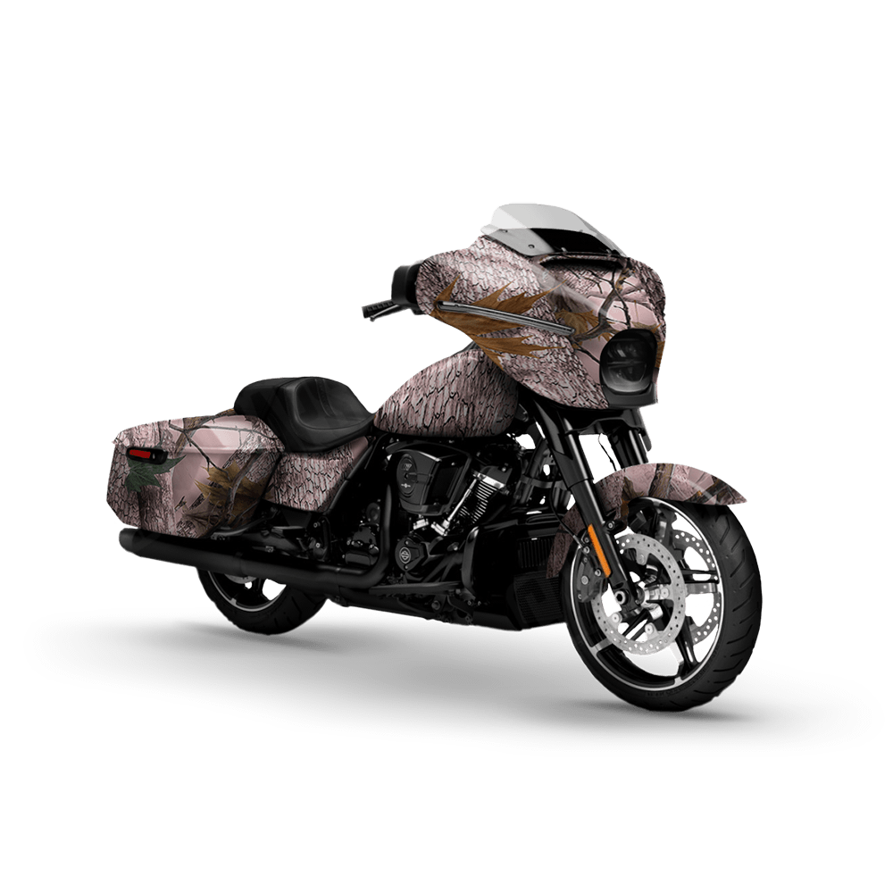 Nature Pink Forest Motorcycle Camo Vinyl Wrap