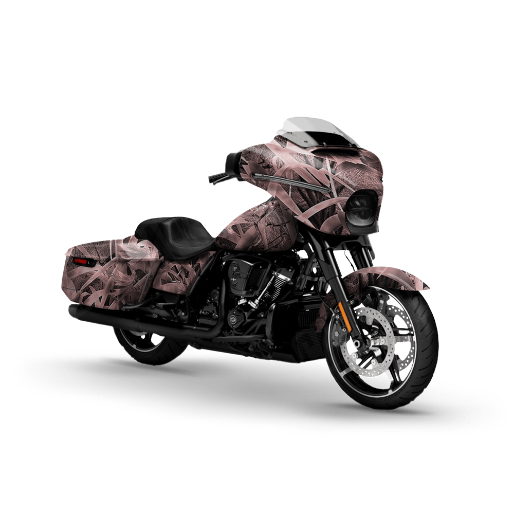 Nature Pink Grassland Motorcycle Camo Vinyl Wrap