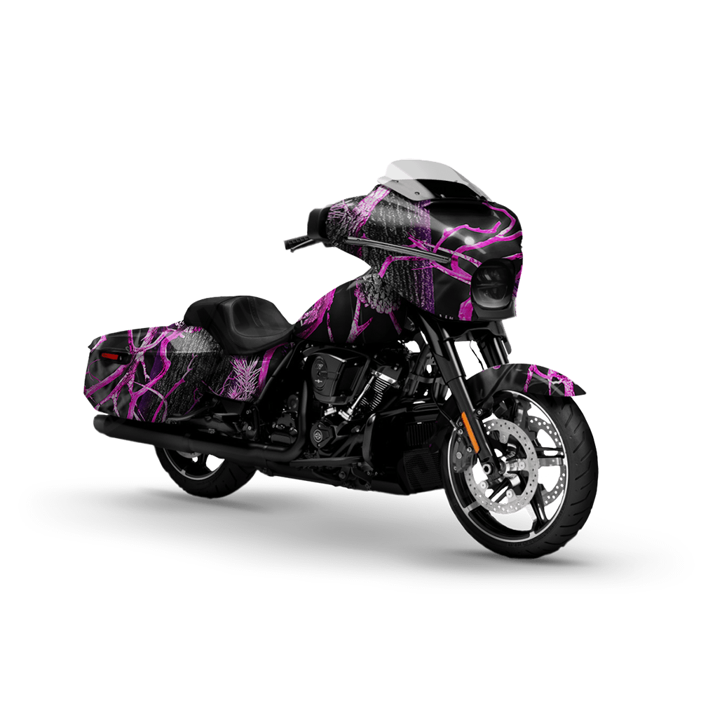Nature Pink Voodoo Motorcycle Camo Vinyl Wrap