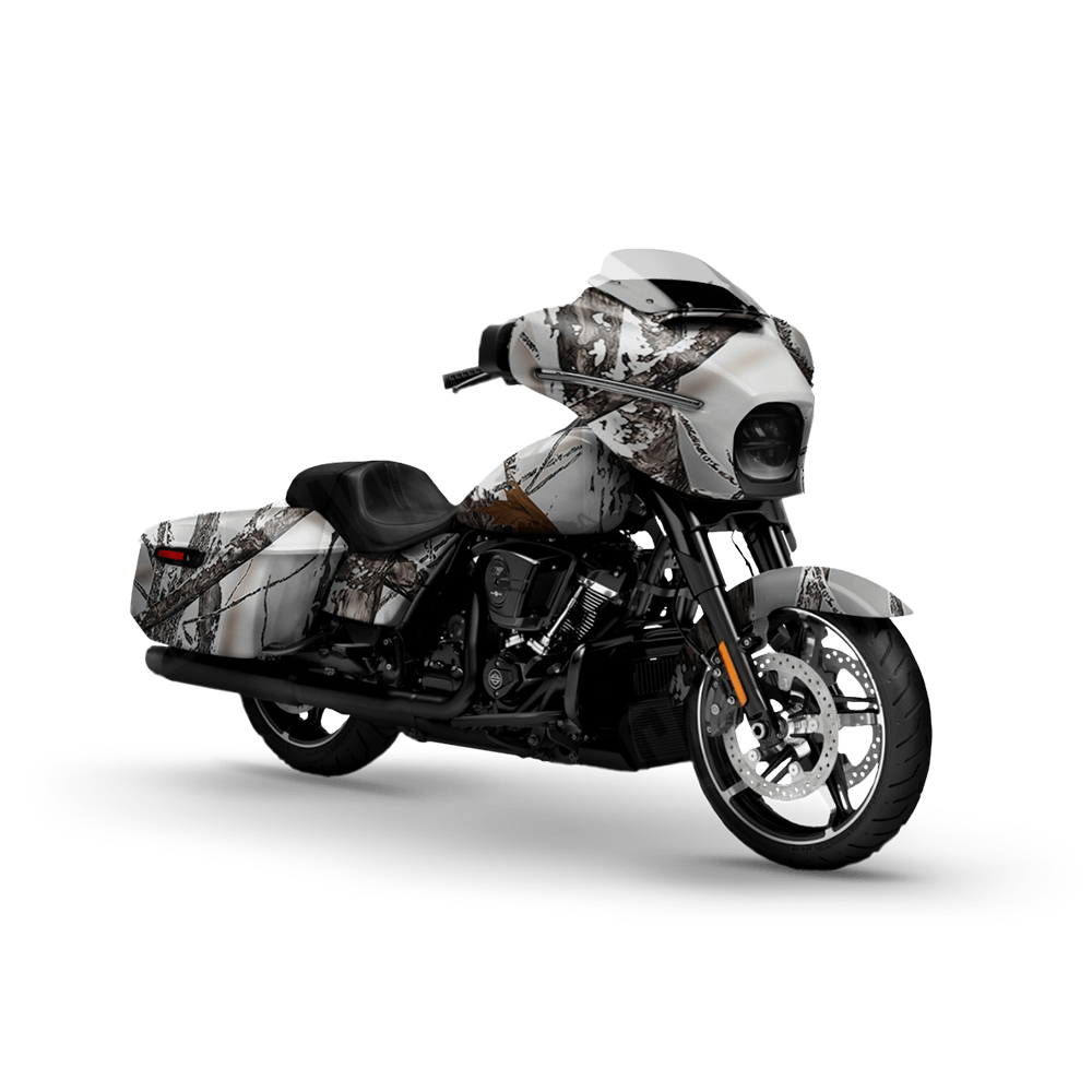 Nature Snowstorm Motorcycle Camo Vinyl Wrap