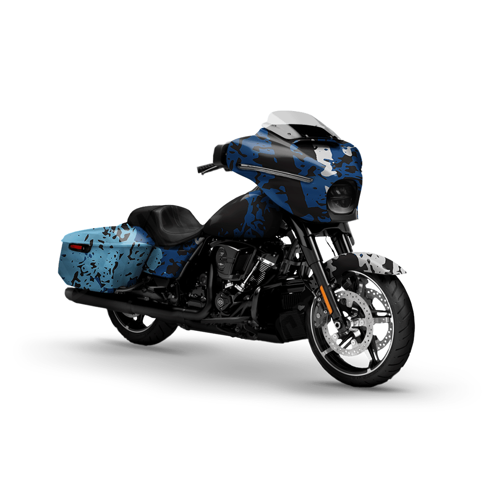 Pasted Baby Blue Motorcycle Camo Vinyl Wrap