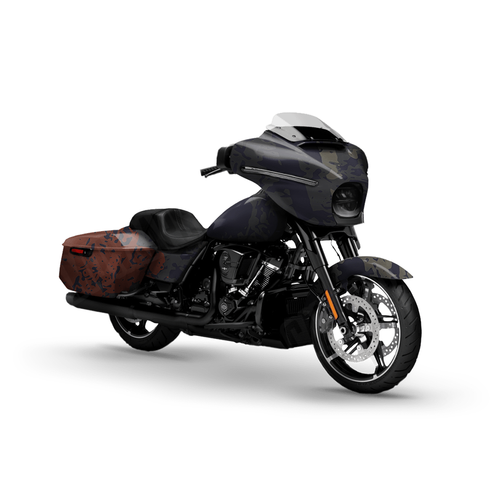 Pasted Blue Copper Motorcycle Camo Vinyl Wrap