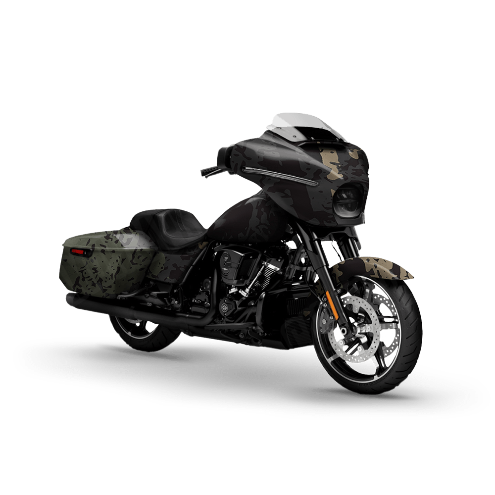 Pasted Militant Charcoal Motorcycle Camo Vinyl Wrap
