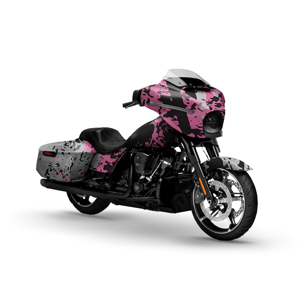 Pasted Pink Tiger Motorcycle Camo Vinyl Wrap