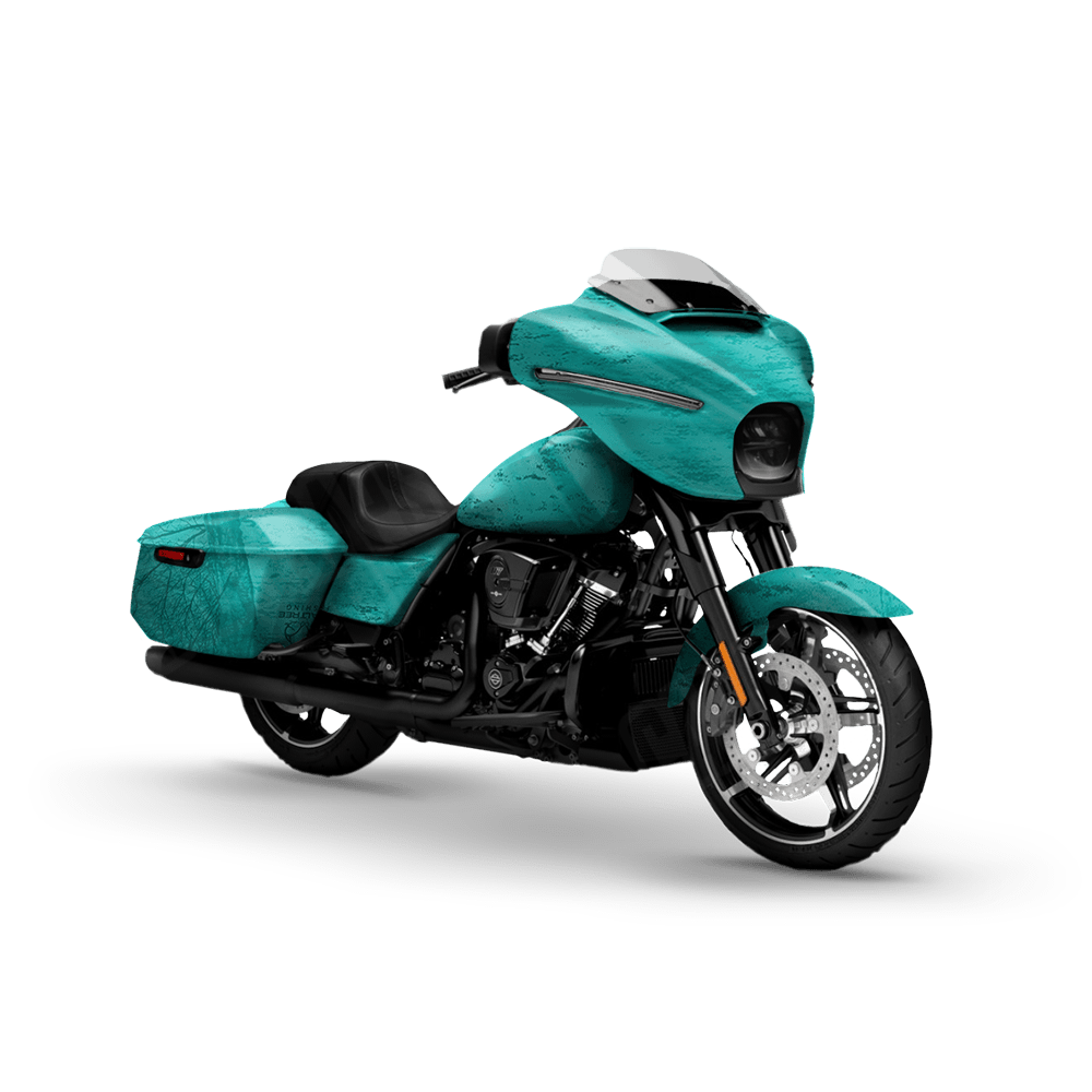Realtree Fishing Tiffany Blue Motorcycle Camo Vinyl Wrap