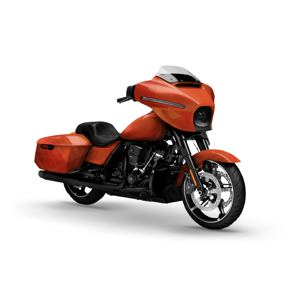 Shattered Elite Orange Motorcycle Camo Vinyl Wrap