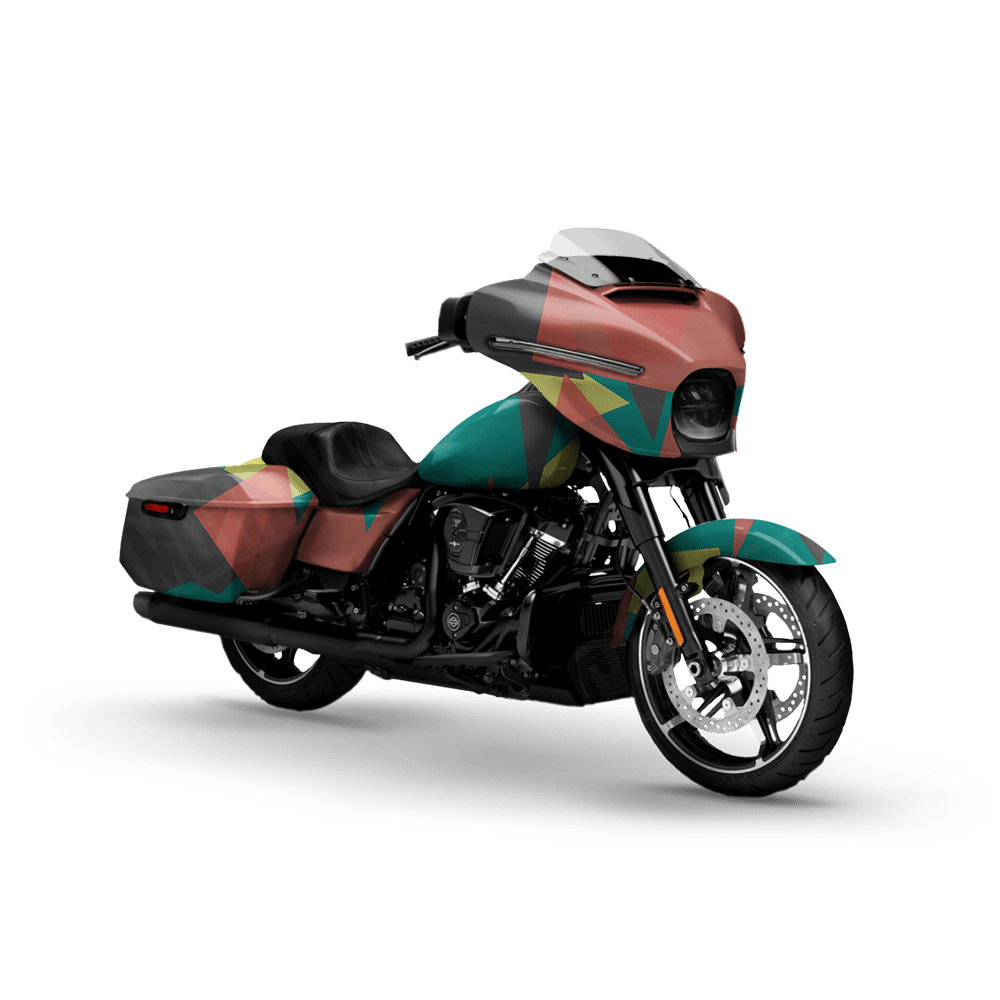 Shattered Fiesta Motorcycle Camo Vinyl Wrap