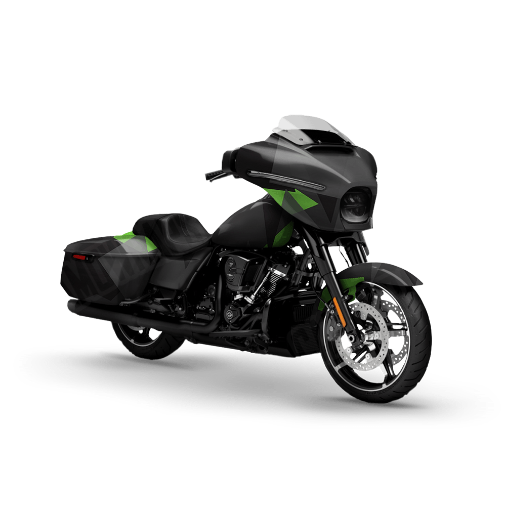 Shattered Metro Green Motorcycle Camo Vinyl Wrap