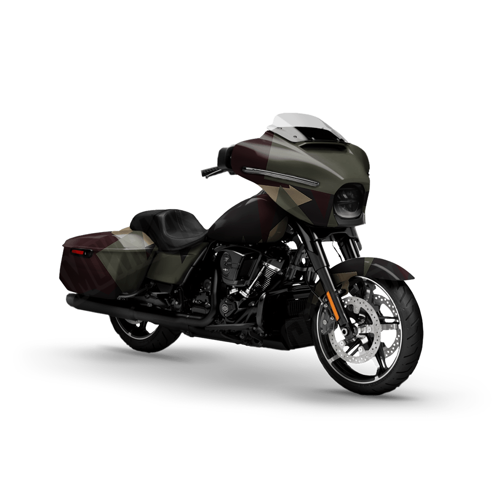 Shattered Militant Blood Motorcycle Camo Vinyl Wrap