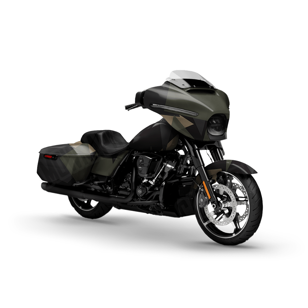 Shattered Militant Charcoal Motorcycle Camo Vinyl Wrap