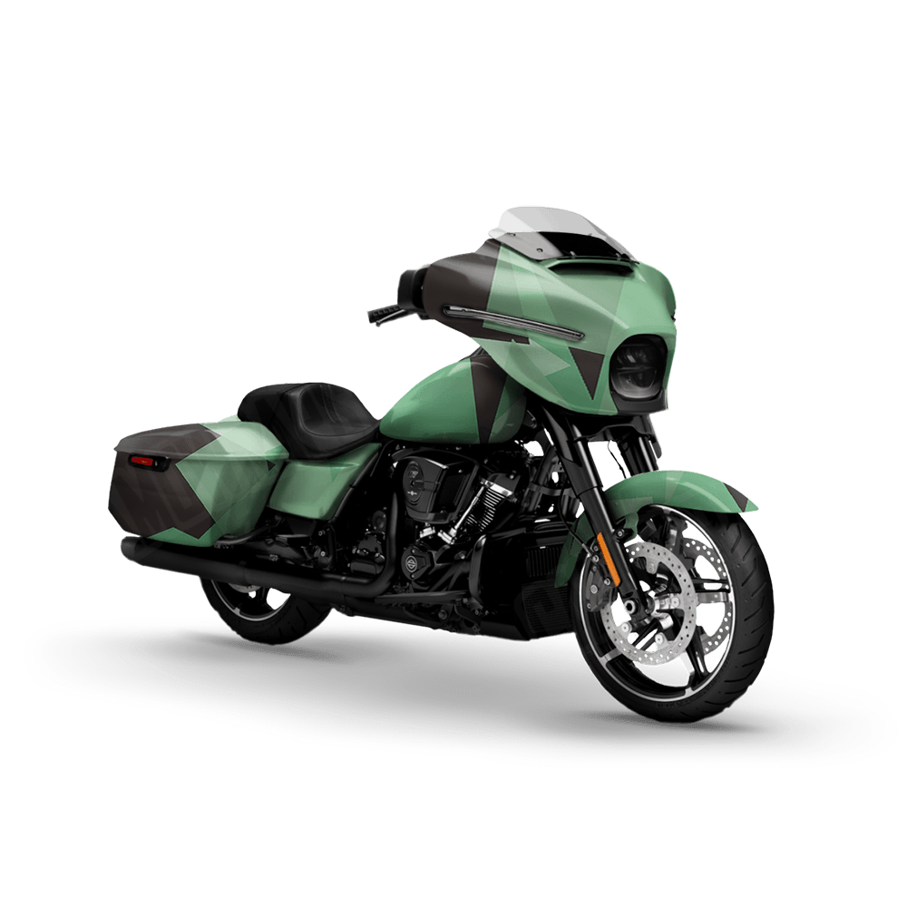 Shattered Mint Chocolate Chip Motorcycle Camo Vinyl Wrap