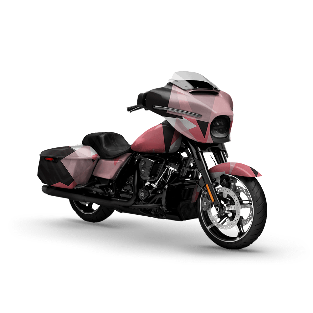 Shattered Pink Motorcycle Camo Vinyl Wrap