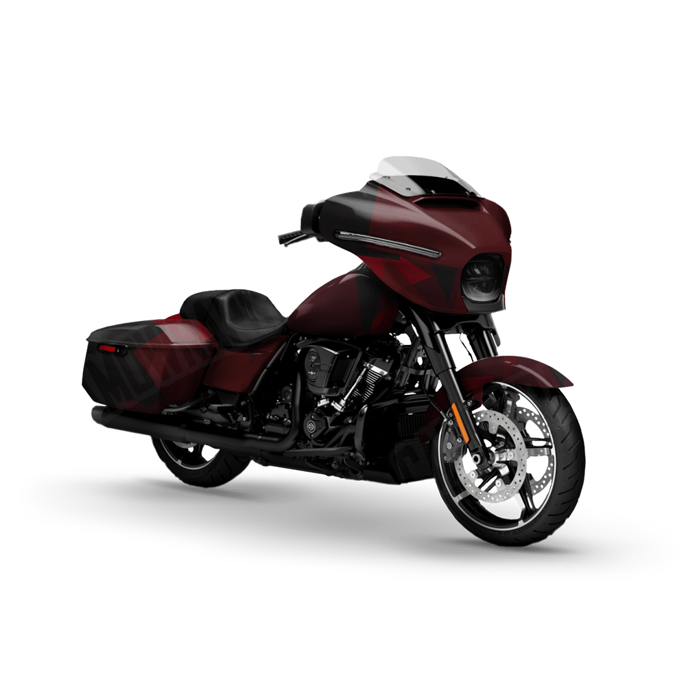 Shattered Vampire Red Motorcycle Camo Vinyl Wrap