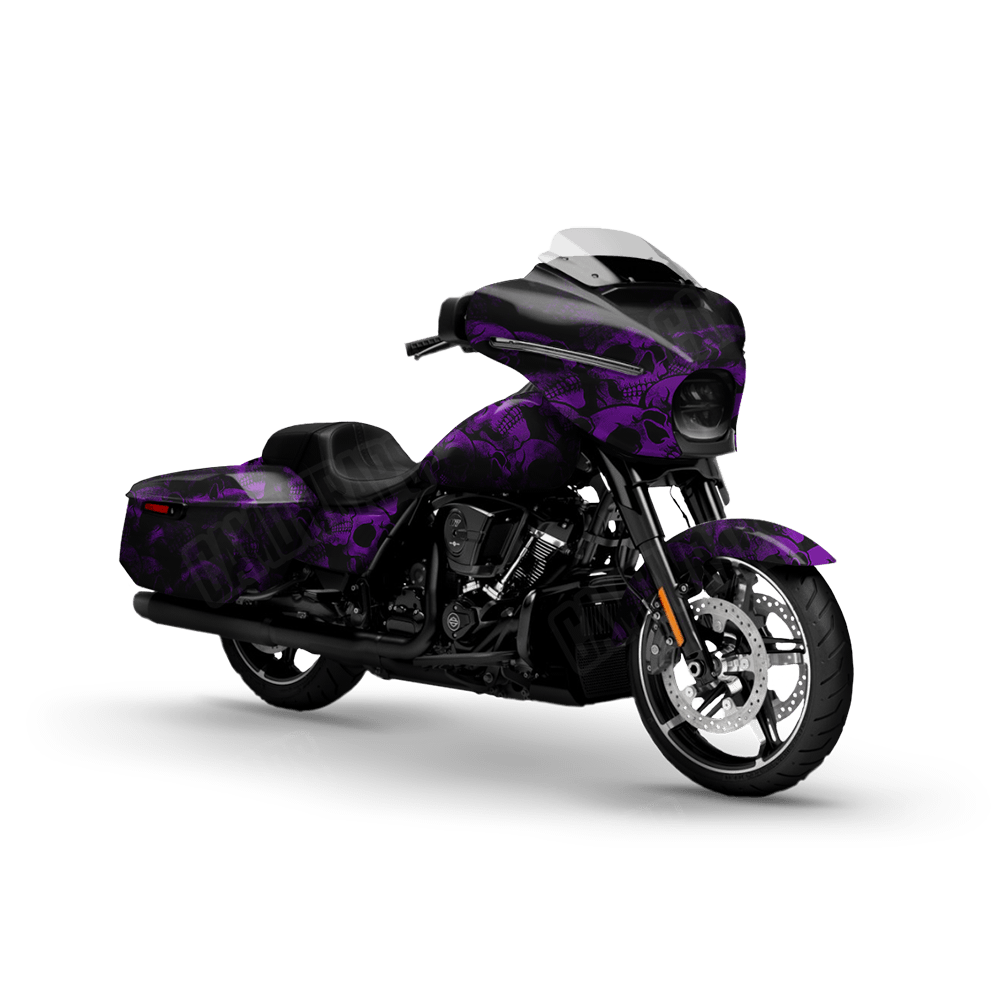 Skull Purple Motorcycle Wraps