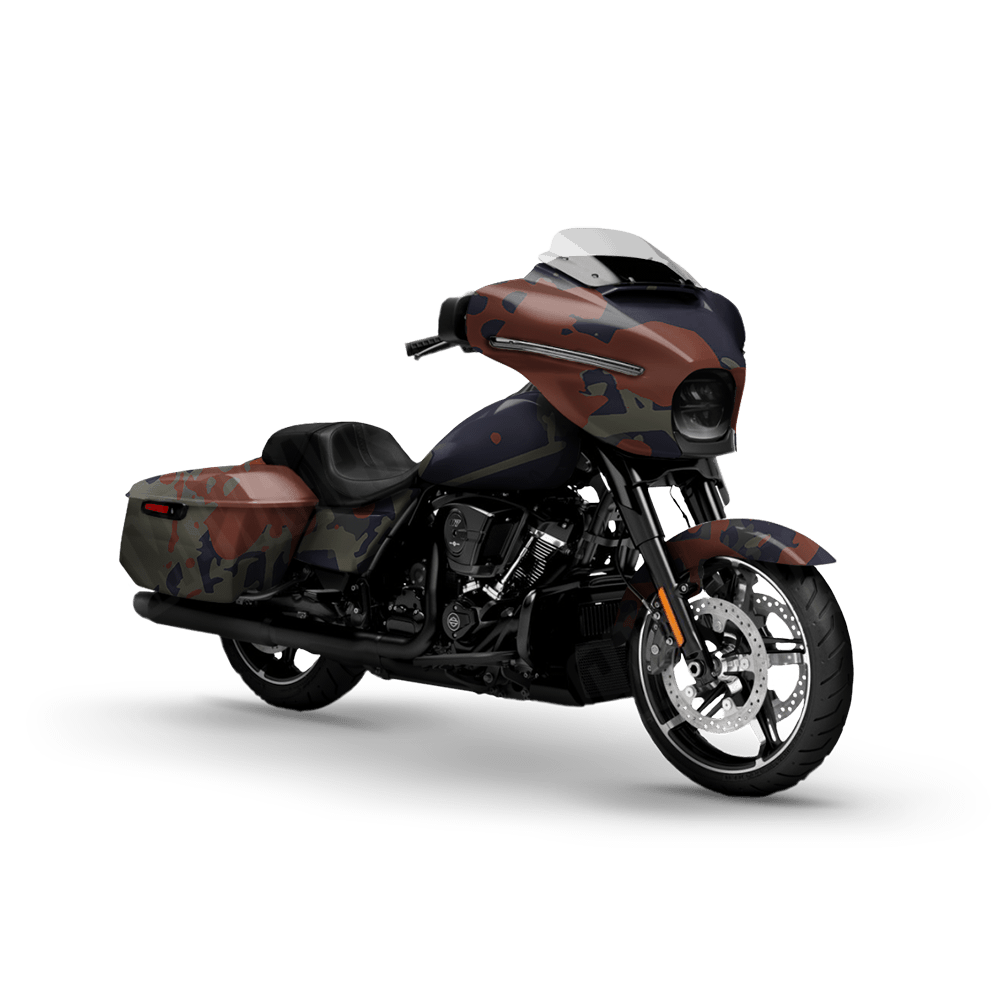 Tire Splatter Blue Copper Motorcycle Camo Vinyl Wrap