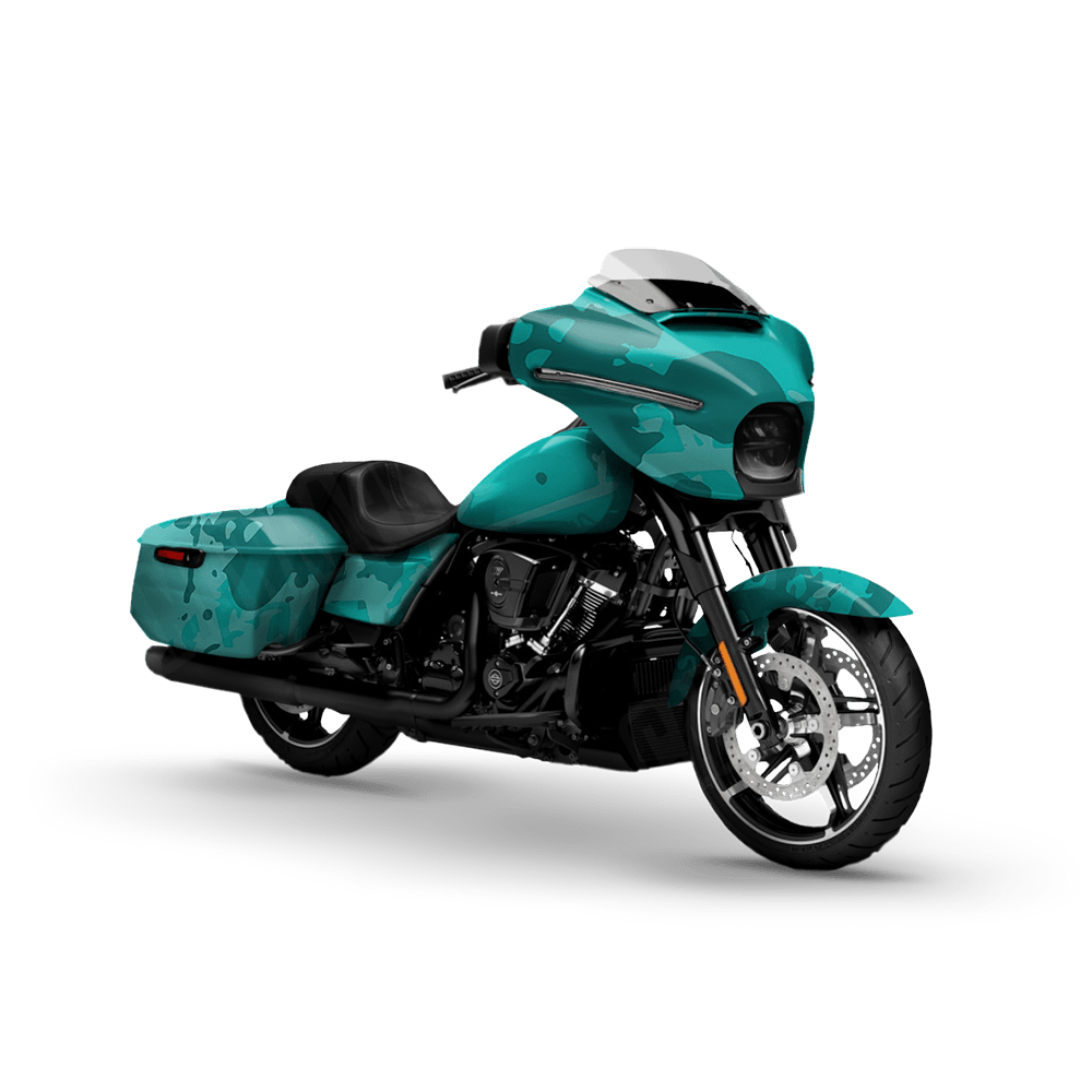 Tire Splatter Elite Tiffany Blue Motorcycle Camo Vinyl Wrap