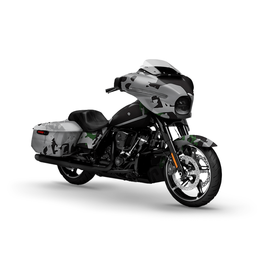 Tire Splatter Green Tiger Motorcycle Camo Vinyl Wrap