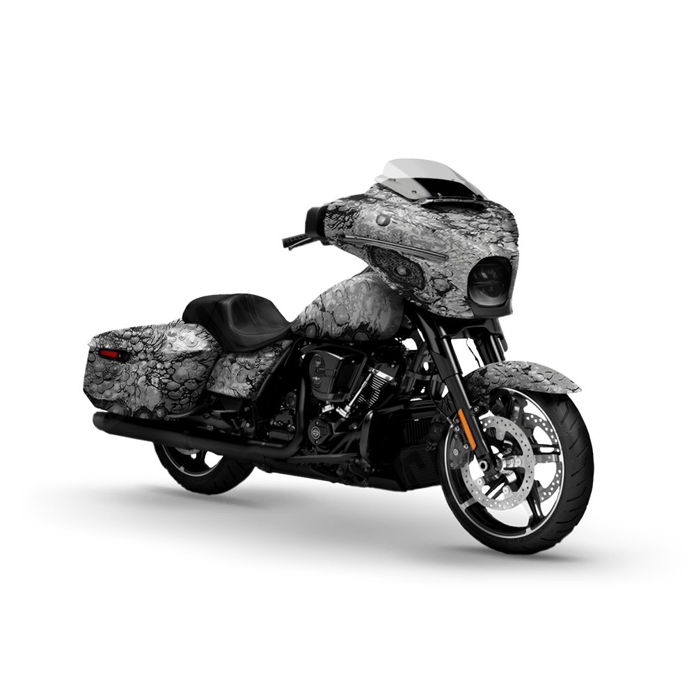 Toadaflage White Motorcycle Camo Vinyl Wrap
