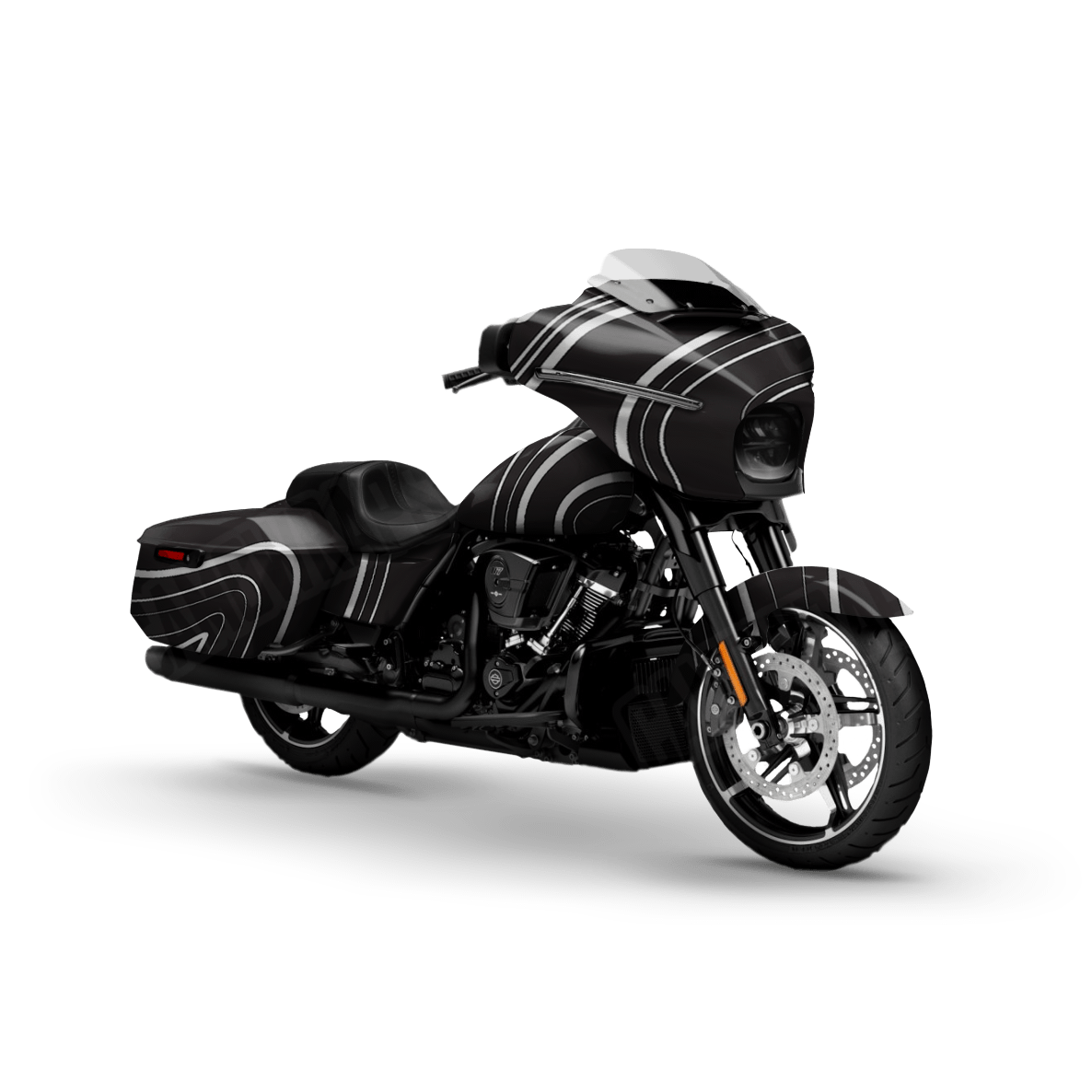 Topographic Black Camo Motorcycle Vinyl Wrap