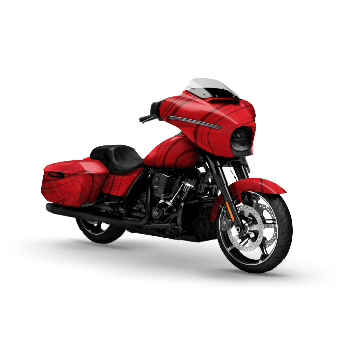 Topographic Red Camo Motorcycle Vinyl Wrap