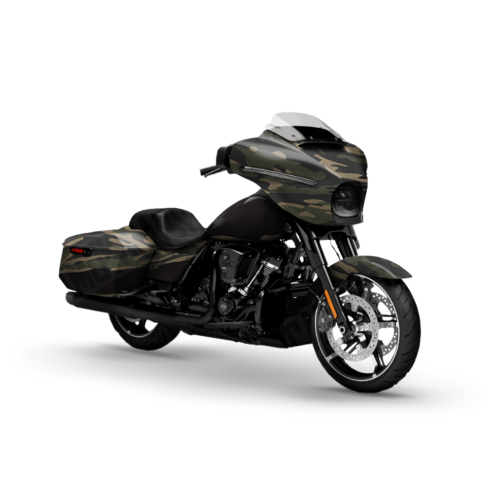 Vietnam Tiger Stripe Militant Charcoal Motorcycle Camo Vinyl Wrap
