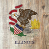 US States Illinois Distressed Flag Cornhole Vinyl Wrap