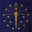US States Indiana Distressed Flag