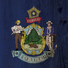 US States Maine Distressed Flag Cornhole Vinyl Wrap