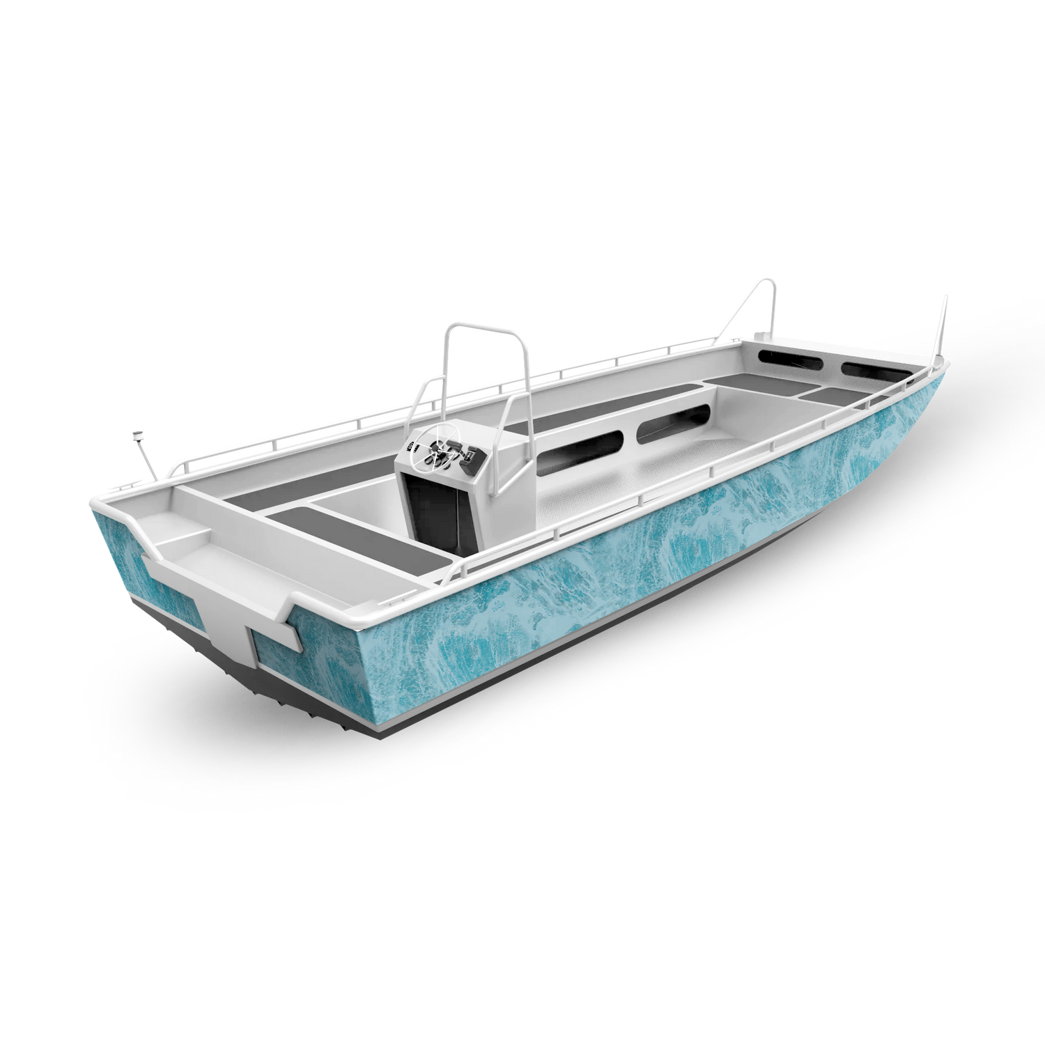 Realtree Aspect Sea Blue Fishing Boat Vinyl Wrap