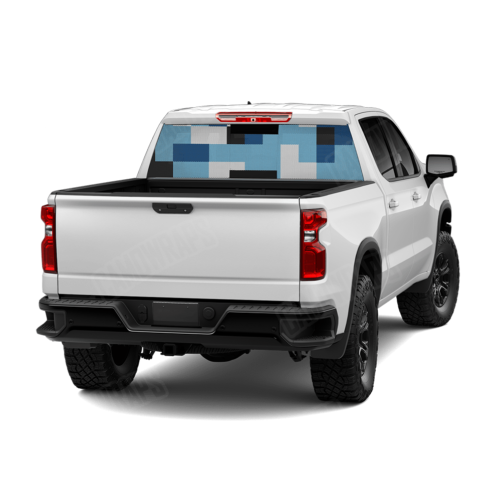 Pixel Baby Blue Rear Window Graphics