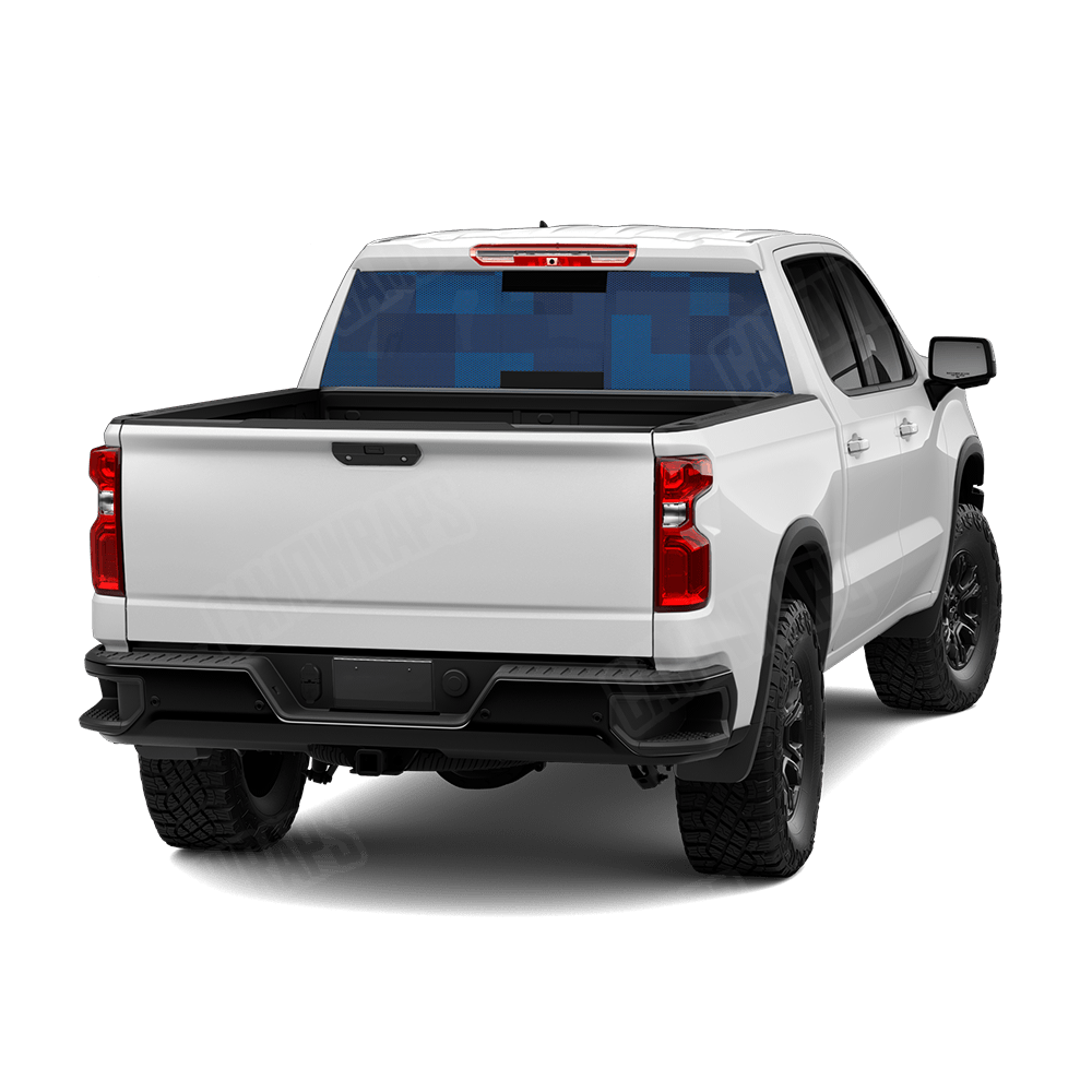 Pixel Elite Blue Rear Window Graphics