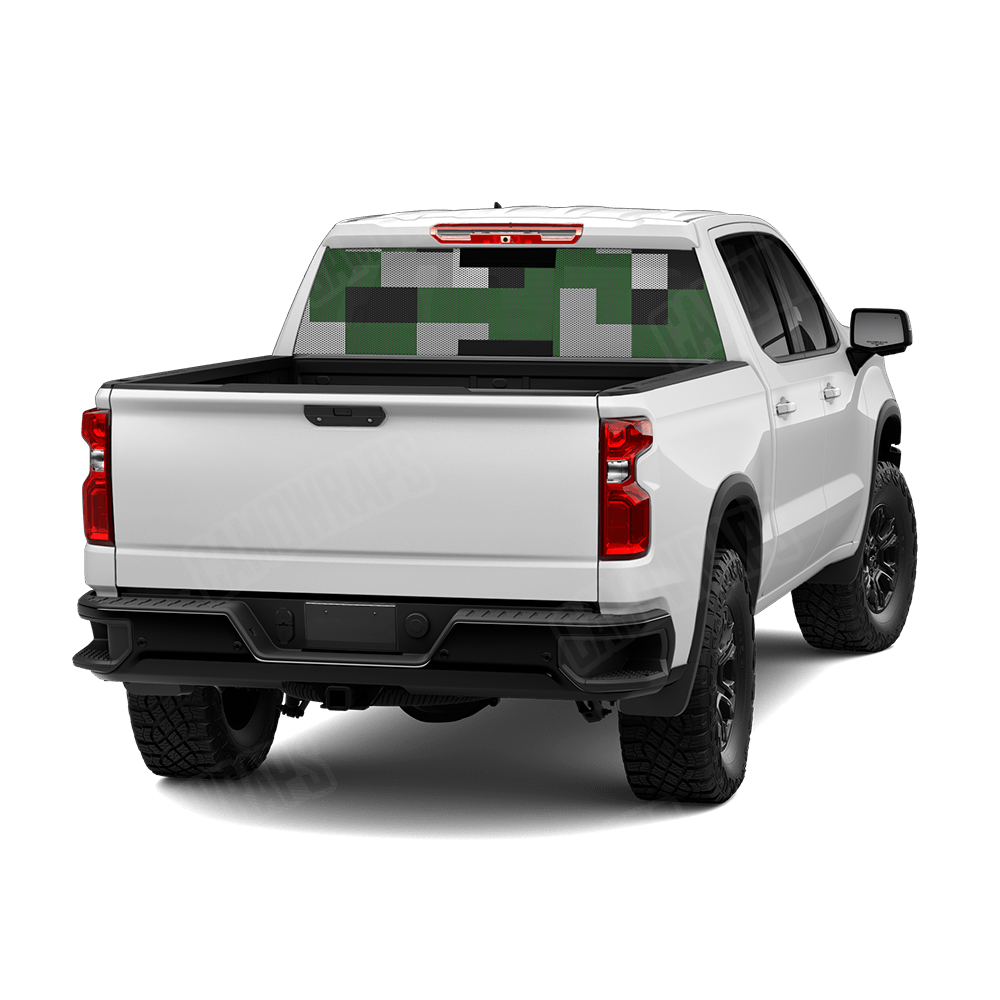 Pixel Green Tiger Rear Window Graphics