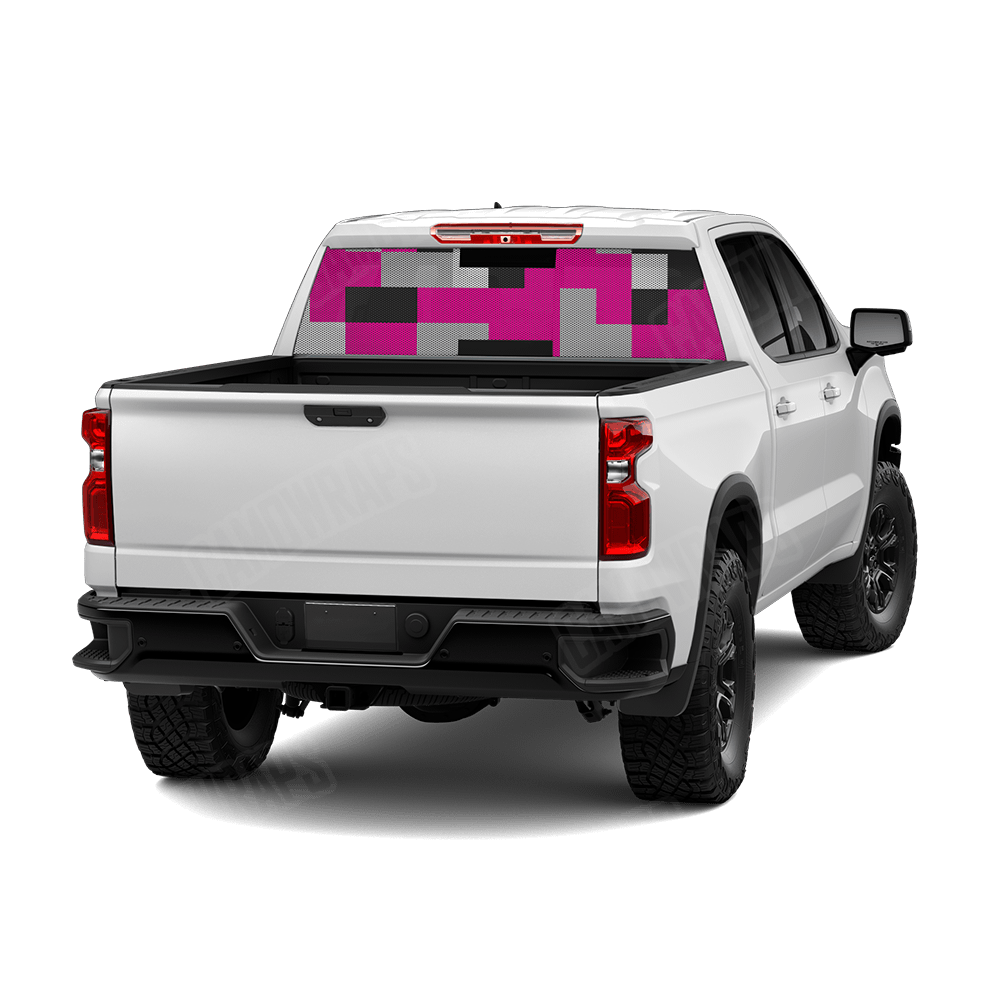Pixel Magenta Tiger Rear Window Graphics