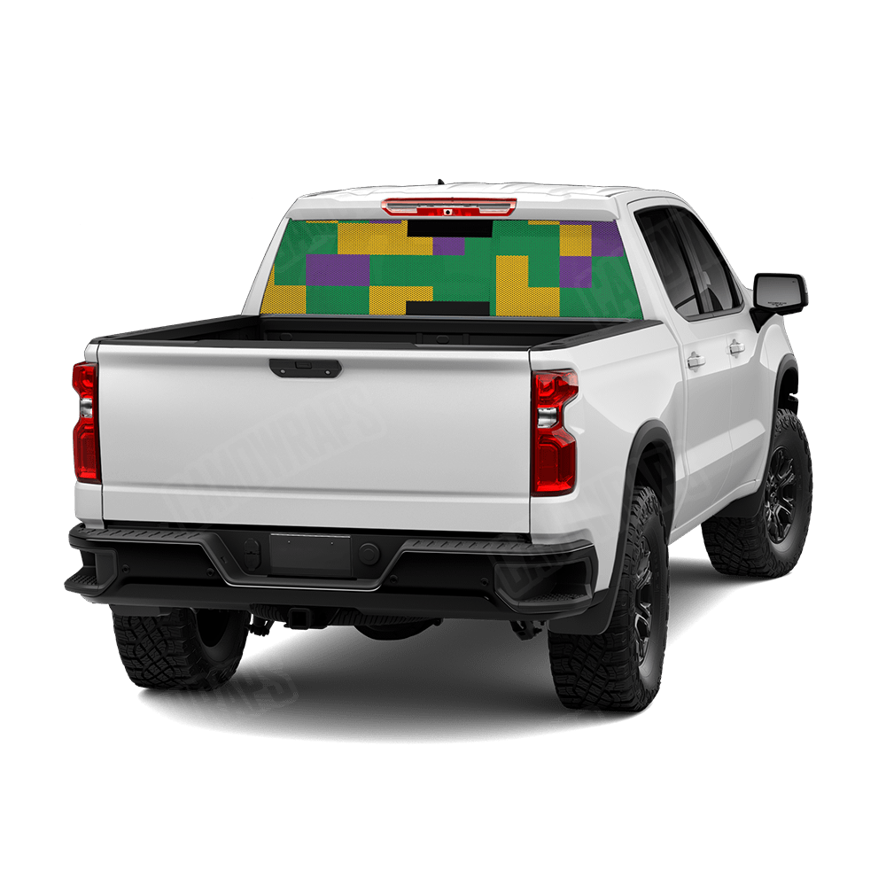 Pixel Mardi Gras Rear Window Graphics