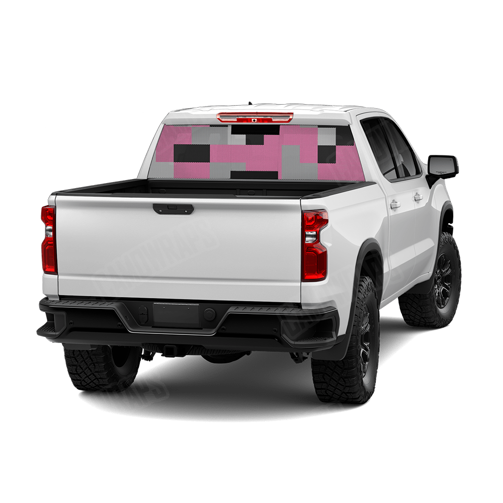 Pixel Pink Tiger Rear Window Graphics