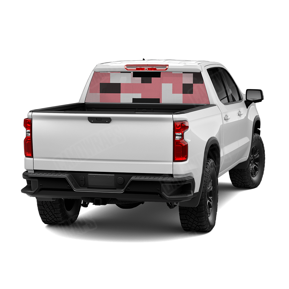 Pixel Pink Rear Window Graphics