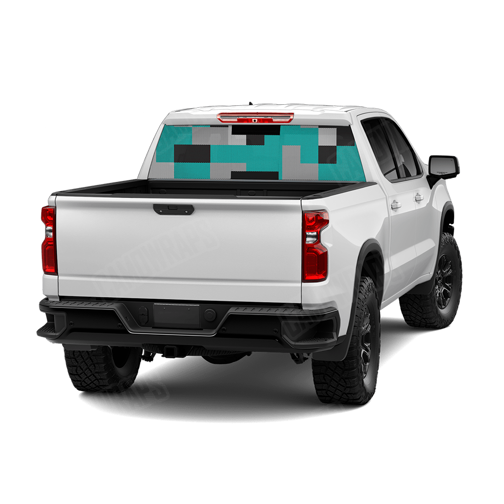 Pixel Tiffany Blue Tiger Rear Window Graphics