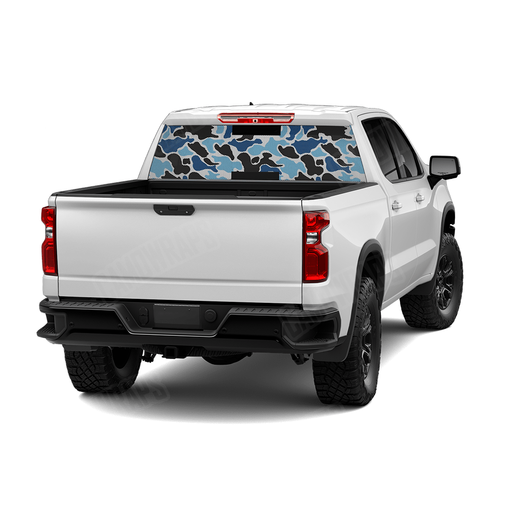 Old School Duck Baby Blue Rear Window Graphics