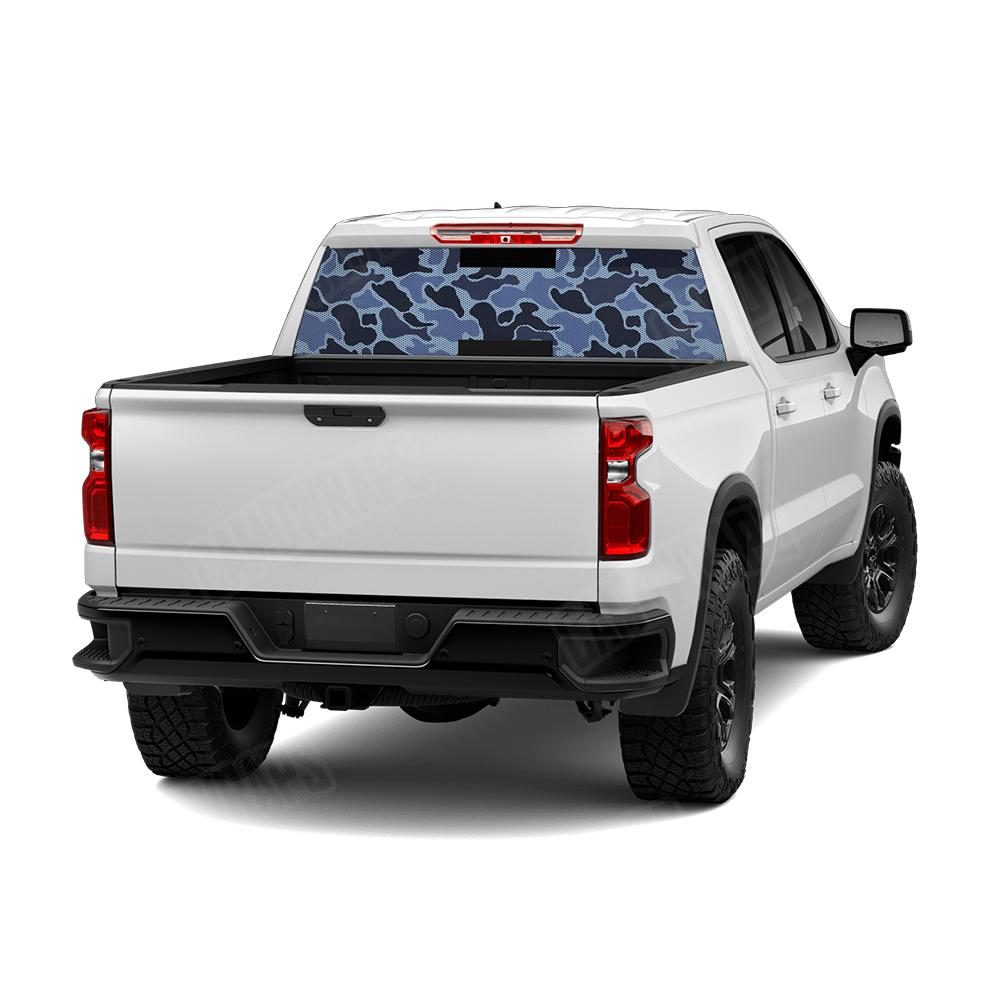 Old School Duck Blue Urban Night Rear Window Graphics