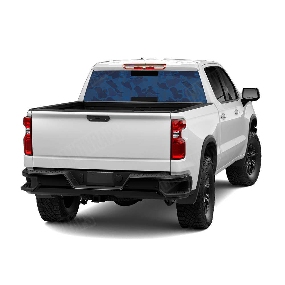Old School Duck Elite Blue Rear Window Graphics